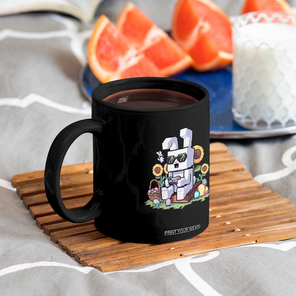 Pixel Art Gamer Bunny Easter Coffee Mug Cool Retro Gaming Vibes TS02 Print Your Wear