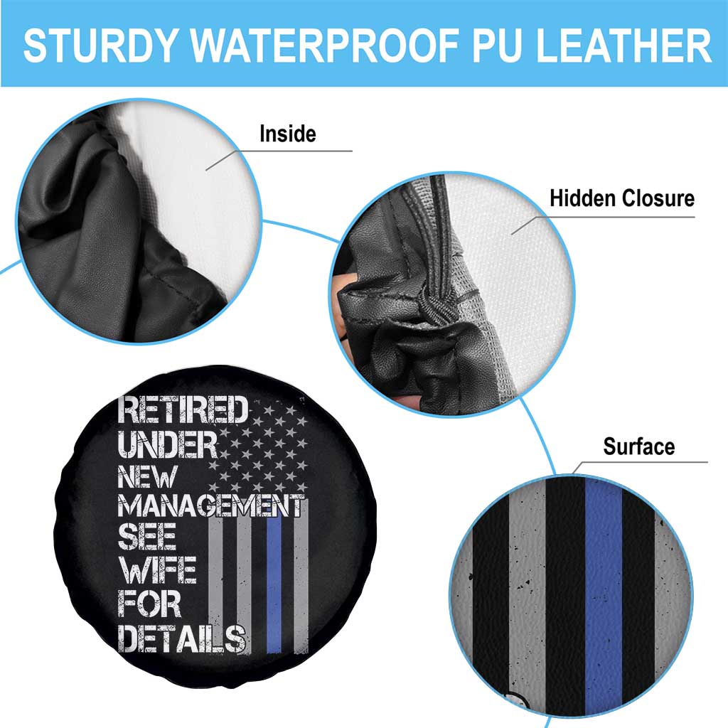 Police Retirement Spare Tire Cover Retired Under New Management See Wife For Details TS10 Print Your Wear