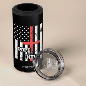 Pope Leo XIV 4 in 1 Can Cooler Tumbler First American Pope Catholic Religious Cross American Flag TS11 Print Your Wear