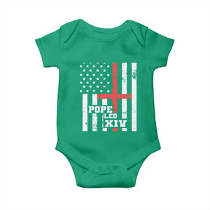 Pope Leo XIV Baby Onesie First American Pope Catholic Religious Cross American Flag TS11 Irish Green Print Your Wear