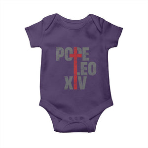Pope Leo XIV Baby Onesie First American Pope Catholic Religious Cross TS11 Purple Print Your Wear
