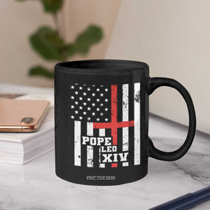 Pope Leo XIV Coffee Mug First American Pope Catholic Religious Cross American Flag TS11 Print Your Wear
