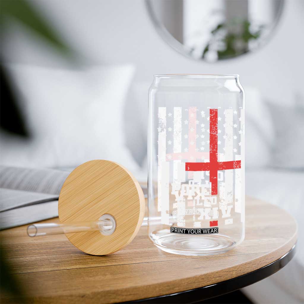 Pope Leo XIV Glass Can First American Pope Catholic Religious Cross American Flag TS11 Print Your Wear