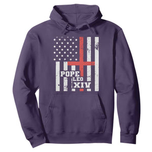Pope Leo XIV Hoodie First American Pope Catholic Religious Cross American Flag TS11 Purple Print Your Wear