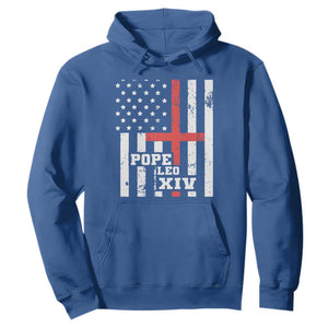 Pope Leo XIV Hoodie First American Pope Catholic Religious Cross American Flag TS11 Royal Blue Print Your Wear