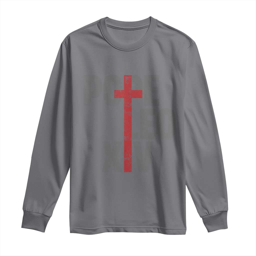 Pope Leo XIV Long Sleeve Shirt First American Pope Catholic Religious Cross TS11 Charcoal Print Your Wear