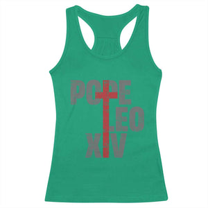 Pope Leo XIV Racerback Tank Top First American Pope Catholic Religious Cross TS11 Irish Green Print Your Wear