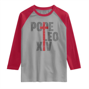 Pope Leo XIV Raglan Shirt First American Pope Catholic Religious Cross TS11 Sport Gray Red Print Your Wear