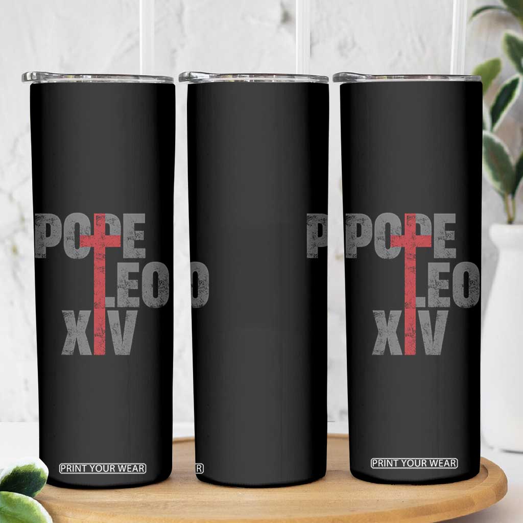 Pope Leo XIV Skinny Tumbler First American Pope Catholic Religious Cross TS11 Print Your Wear