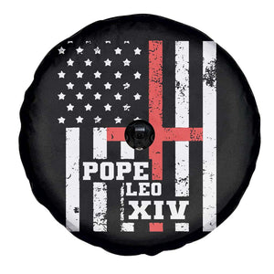 Pope Leo XIV Spare Tire Cover First American Pope Catholic Religious Cross American Flag TS11 Print Your Wear