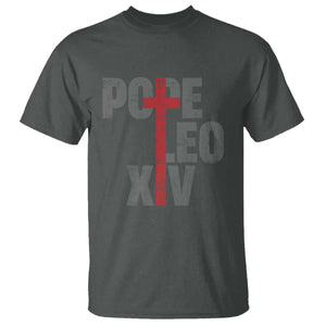 Pope Leo XIV T Shirt First American Pope Catholic Religious Cross TS11 Dark Heather Print Your Wear