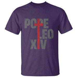 Pope Leo XIV T Shirt First American Pope Catholic Religious Cross TS11 Purple Print Your Wear