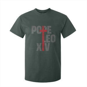 Pope Leo XIV T Shirt For Kid First American Pope Catholic Religious Cross TS11 Dark Forest Green Print Your Wear