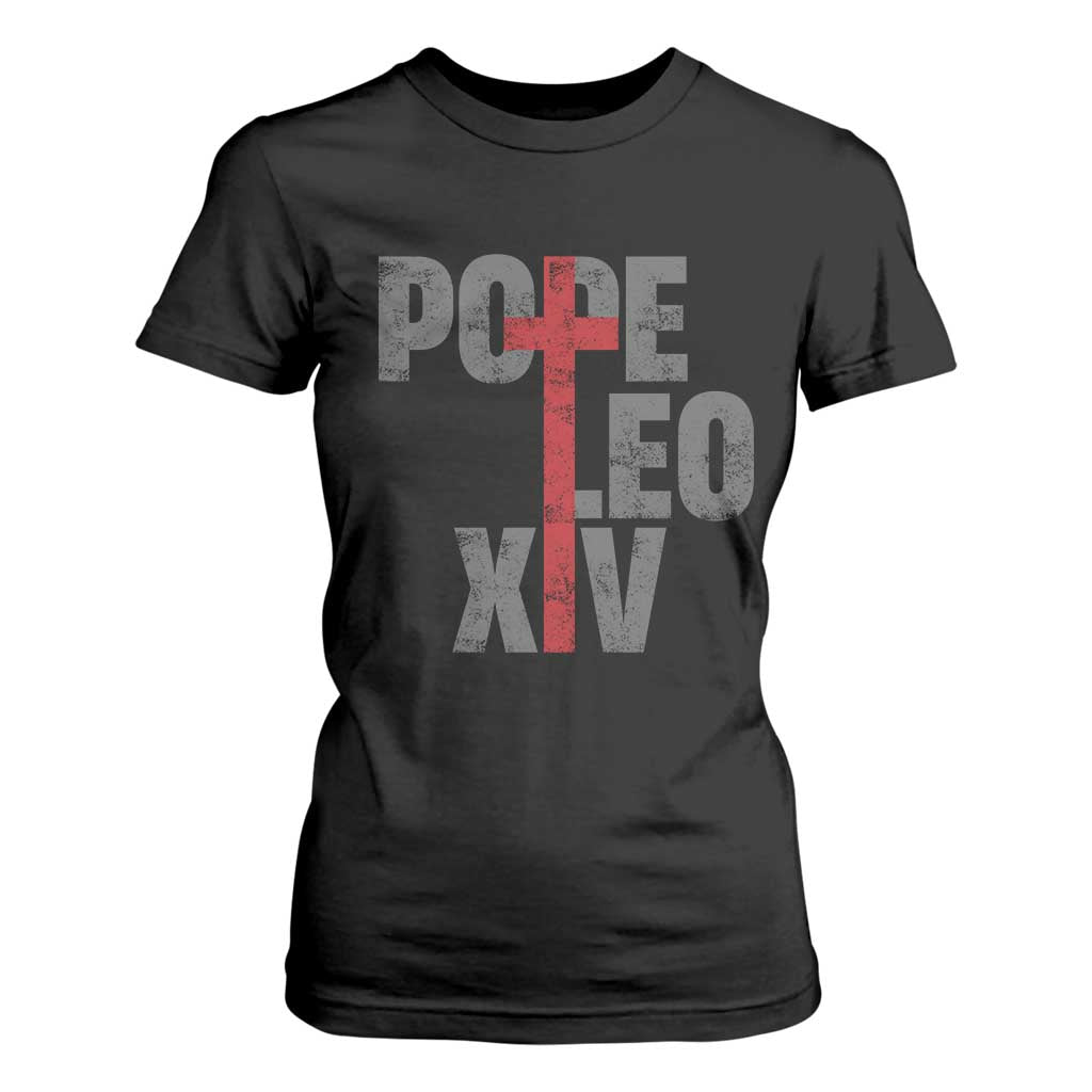Pope Leo XIV T Shirt For Women First American Pope Catholic Religious Cross TS11 Black Print Your Wear