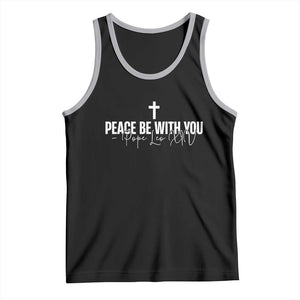 Pope Leo XIV Tank Top Peace Be With You All Catholic Church Subtle Cross TS10 Black Athletic Heather Print Your Wear