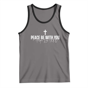 Pope Leo XIV Tank Top Peace Be With You All Catholic Church Subtle Cross TS10 Deep Heather Black Print Your Wear