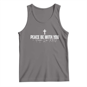 Pope Leo XIV Tank Top Peace Be With You All Catholic Church Subtle Cross TS10 Deep Heather Print Your Wear