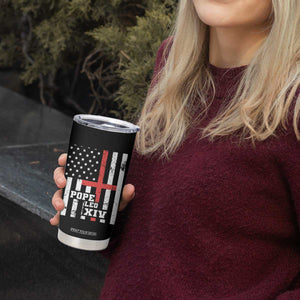 Pope Leo XIV Tumbler Cup First American Pope Catholic Religious Cross American Flag TS11 Print Your Wear