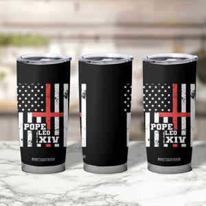 Pope Leo XIV Tumbler Cup First American Pope Catholic Religious Cross American Flag TS11 Print Your Wear