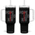 Pope Leo XIV Tumbler With Handle First American Pope Catholic Religious Cross TS11 One Size: 40 oz Black Print Your Wear