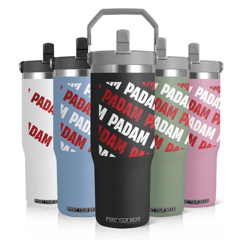 Pride Month Flip Straw Tumbler Padam Padam Heartbeat LGBTQ TS10 Print Your Wear
