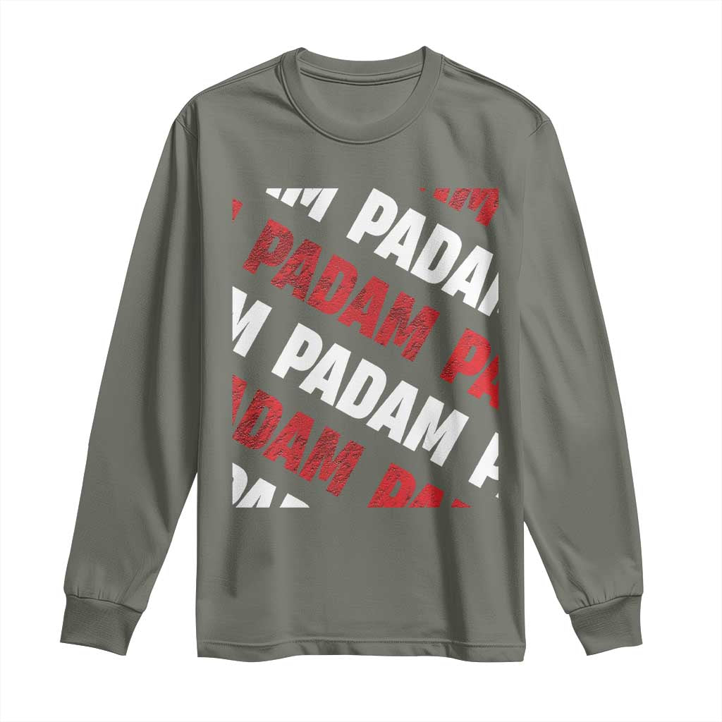 Pride Month Long Sleeve Shirt Padam Padam Heartbeat LGBTQ TS10 Military Green Print Your Wear