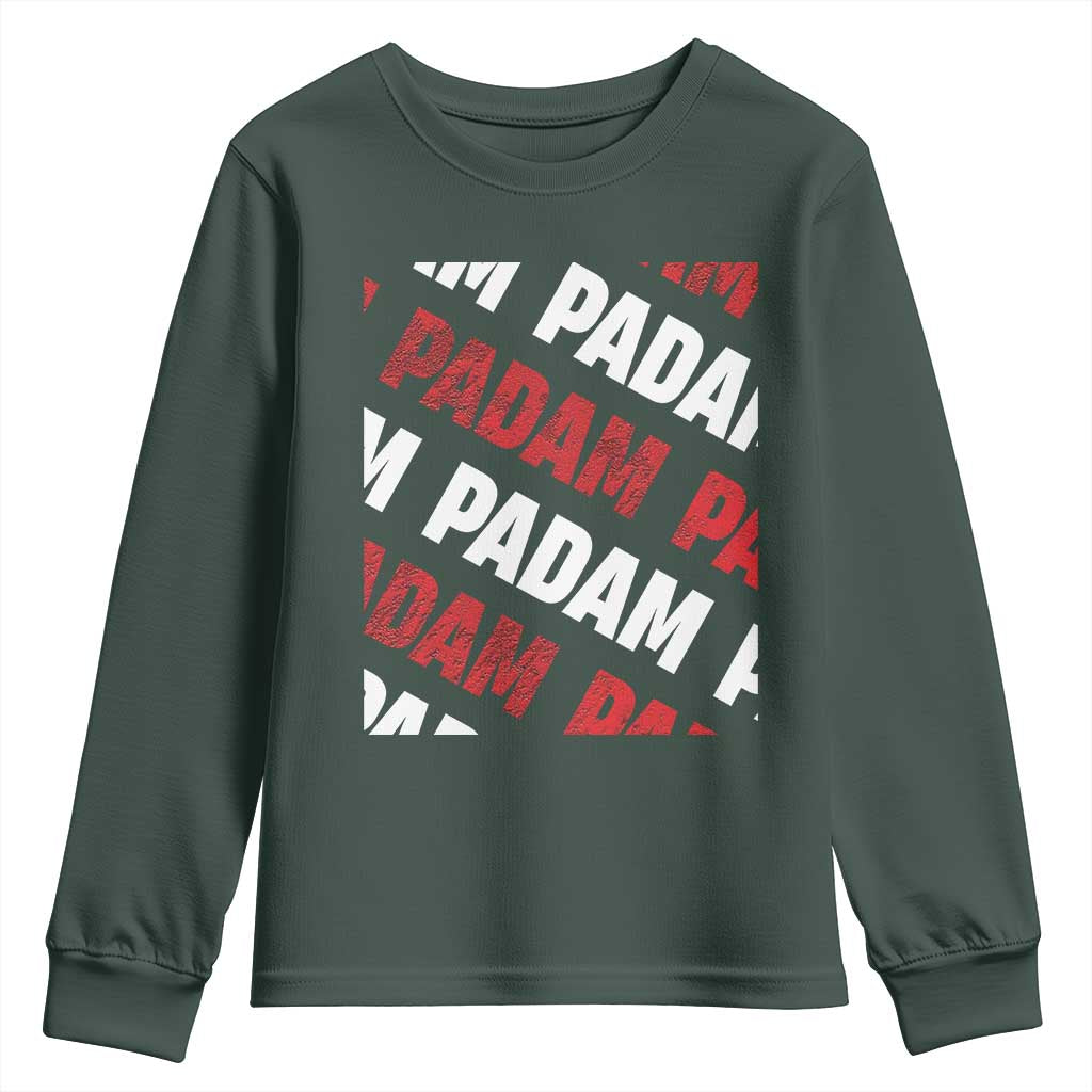 Pride Month Youth Sweatshirt Padam Padam Heartbeat LGBTQ TS10 Dark Forest Green Print Your Wear
