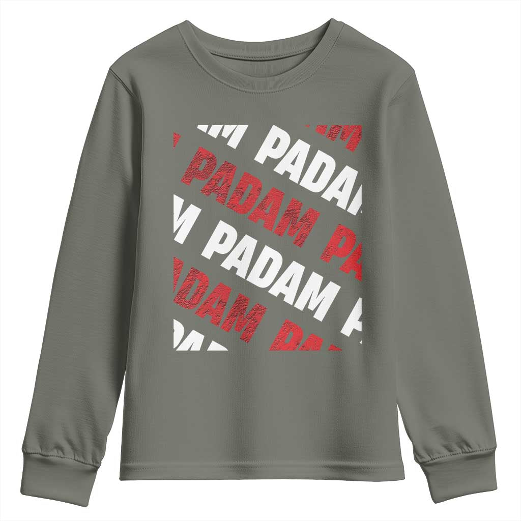 Pride Month Youth Sweatshirt Padam Padam Heartbeat LGBTQ TS10 Military Green Print Your Wear