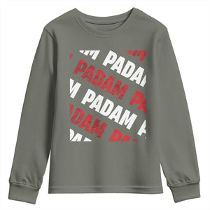 Pride Month Youth Sweatshirt Padam Padam Heartbeat LGBTQ TS10 Military Green Print Your Wear