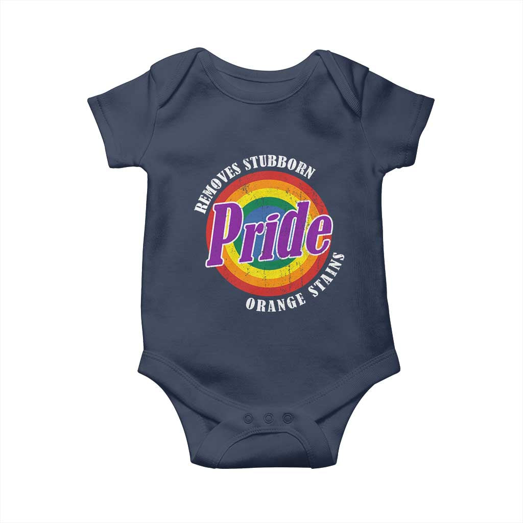 Pride Removes Stubborn Orange Stains Baby Onesie Pride Month LGBTQ TS10 Navy Print Your Wear