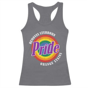 Pride Removes Stubborn Orange Stains Racerback Tank Top Pride Month LGBTQ TS10 Charcoal Print Your Wear