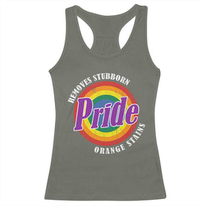 Pride Removes Stubborn Orange Stains Racerback Tank Top Pride Month LGBTQ TS10 Military Green Print Your Wear