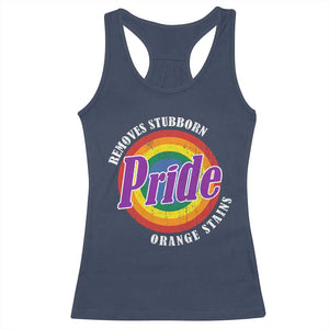 Pride Removes Stubborn Orange Stains Racerback Tank Top Pride Month LGBTQ TS10 Navy Print Your Wear