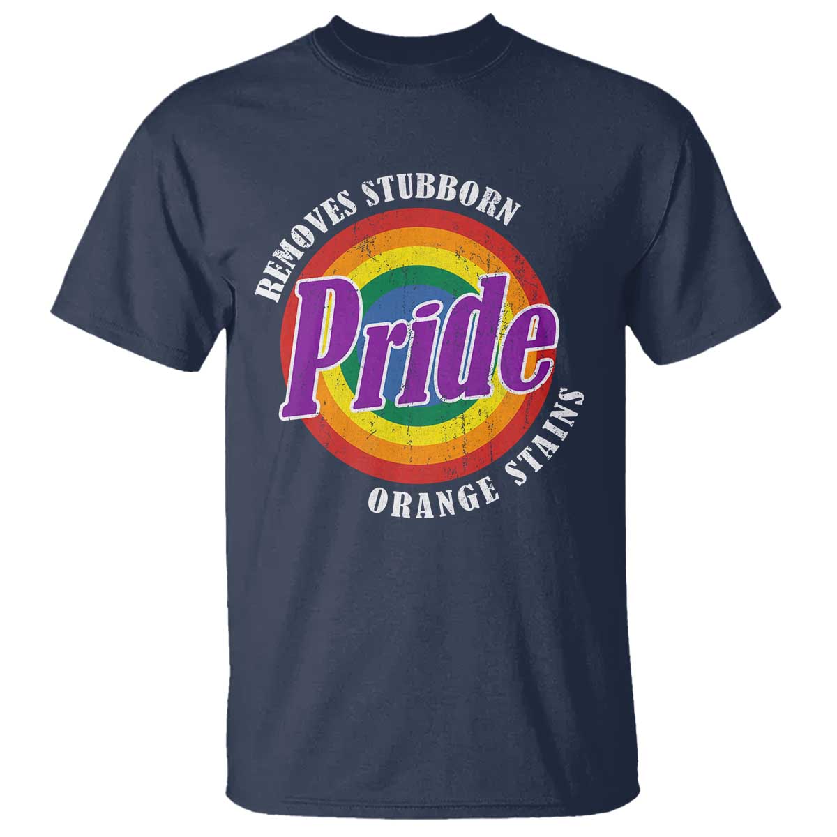 Pride Removes Stubborn Orange Stains T Shirt Pride Month LGBTQ TS10 Navy Print Your Wear