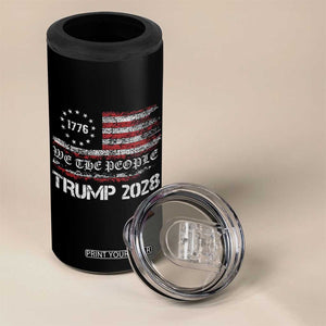 Pro Trump 2028 4 in 1 Can Cooler Tumbler America US Flag Retro Vintage TS10 Print Your Wear
