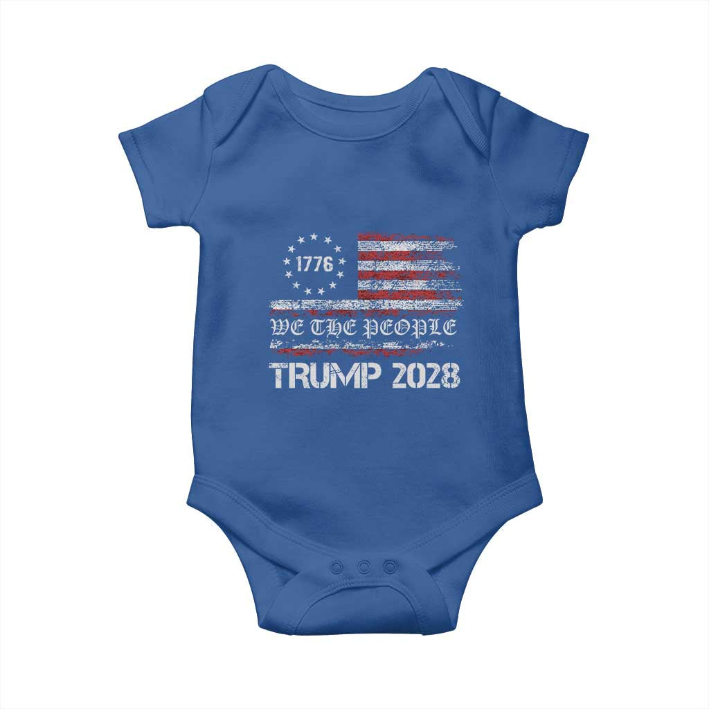 Pro Trump 2028 Baby Onesie America US Flag Retro Vintage TS10 Royal Blue Print Your Wear