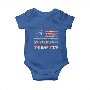 Pro Trump 2028 Baby Onesie America US Flag Retro Vintage TS10 Royal Blue Print Your Wear