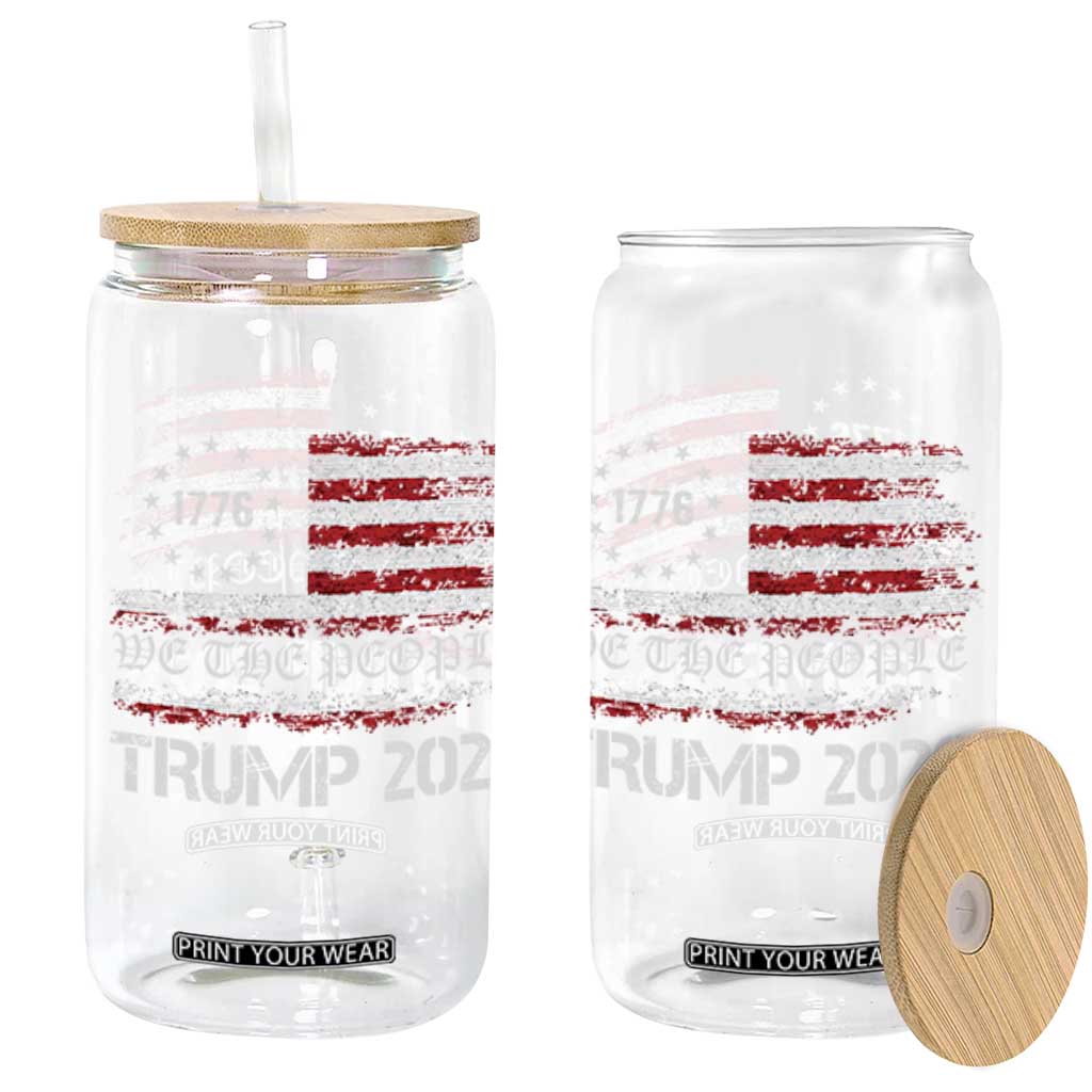 Pro Trump 2028 Glass Can America US Flag Retro Vintage TS10 Black Print Your Wear