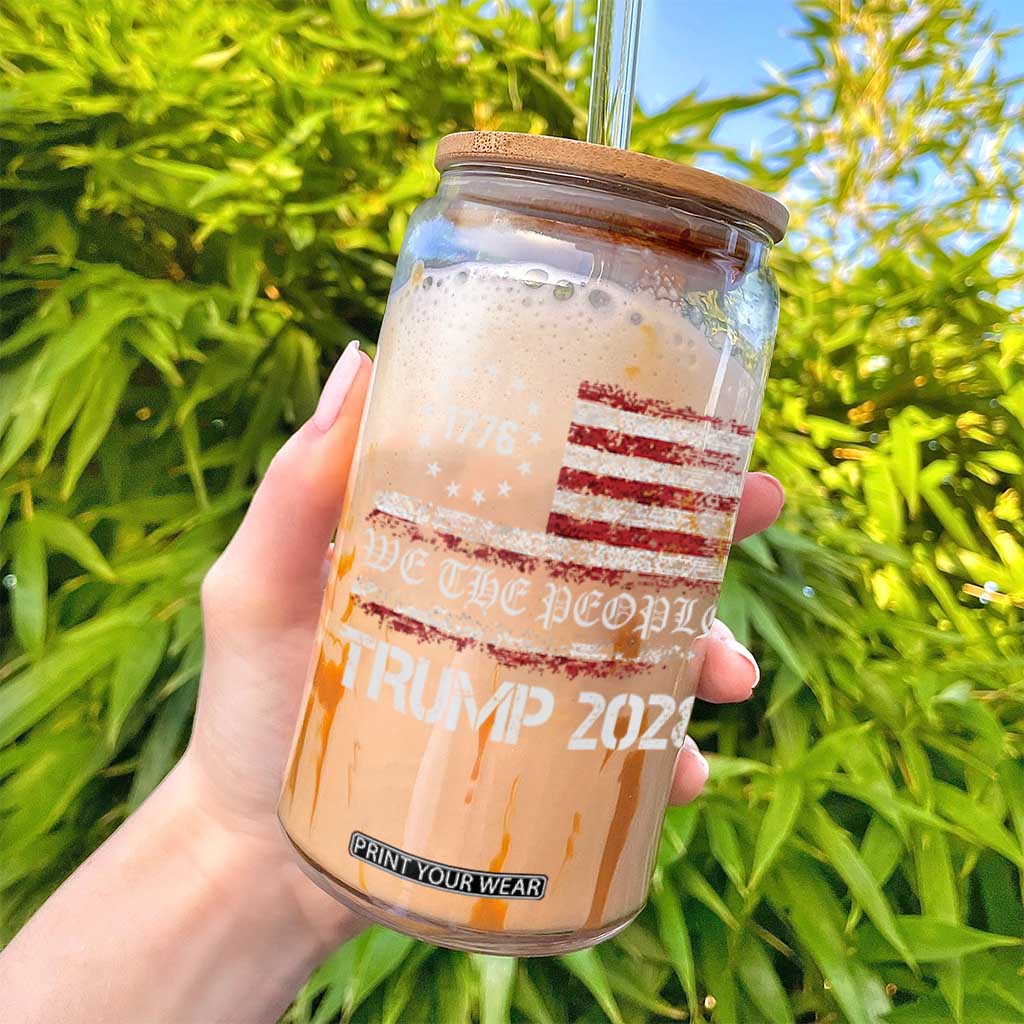 Pro Trump 2028 Glass Can America US Flag Retro Vintage TS10 Print Your Wear