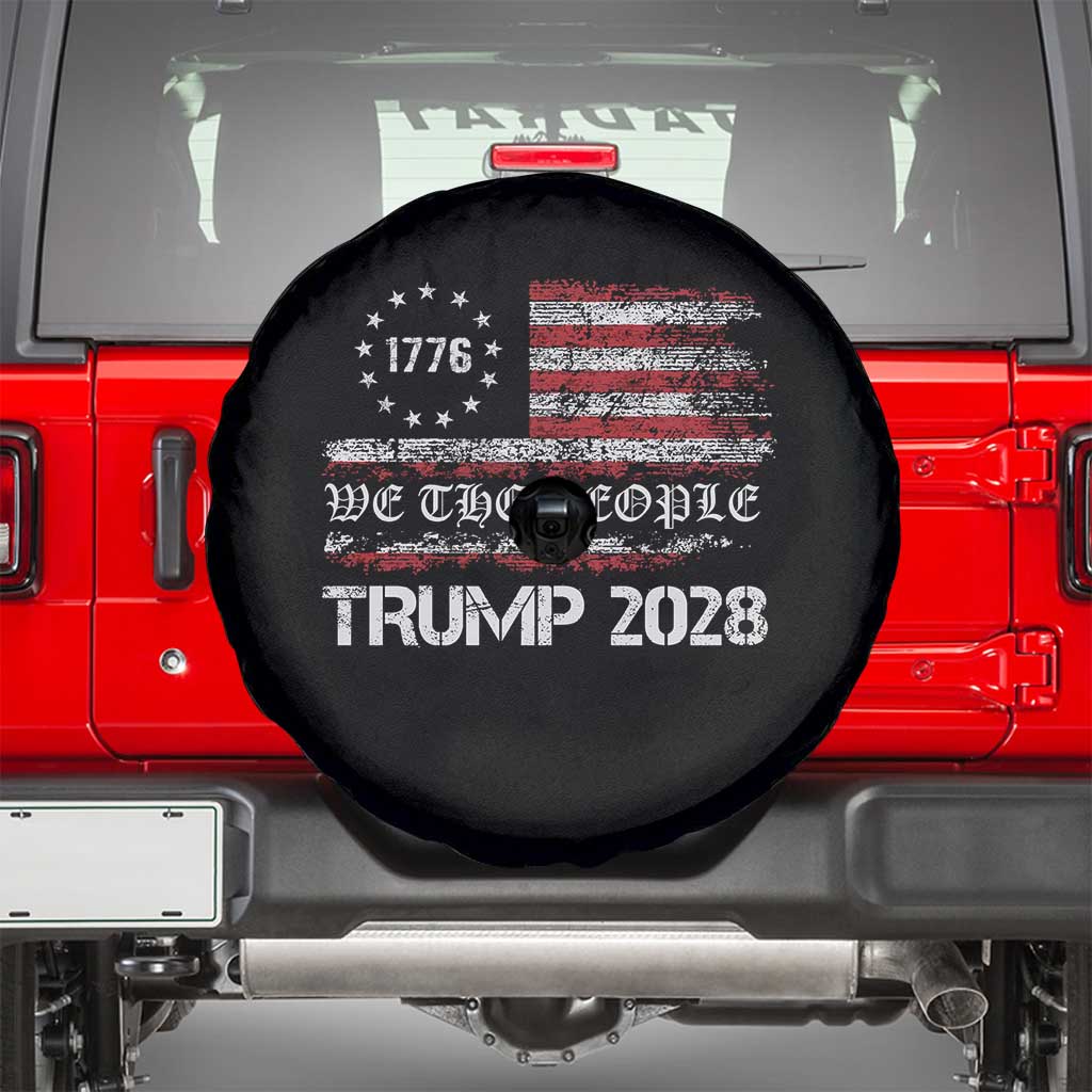 Pro Trump 2028 Spare Tire Cover America US Flag Retro Vintage TS10 Black Print Your Wear