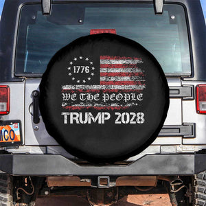 Pro Trump 2028 Spare Tire Cover America US Flag Retro Vintage TS10 No hole Black Print Your Wear