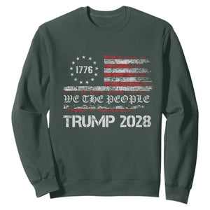 Pro Trump 2028 Sweatshirt America US Flag Retro Vintage TS10 Dark Forest Green Print Your Wear