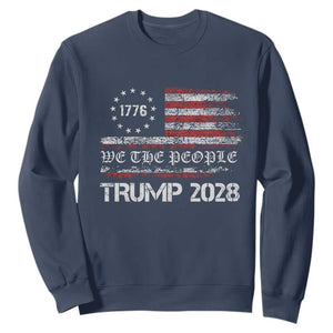 Pro Trump 2028 Sweatshirt America US Flag Retro Vintage TS10 Navy Print Your Wear