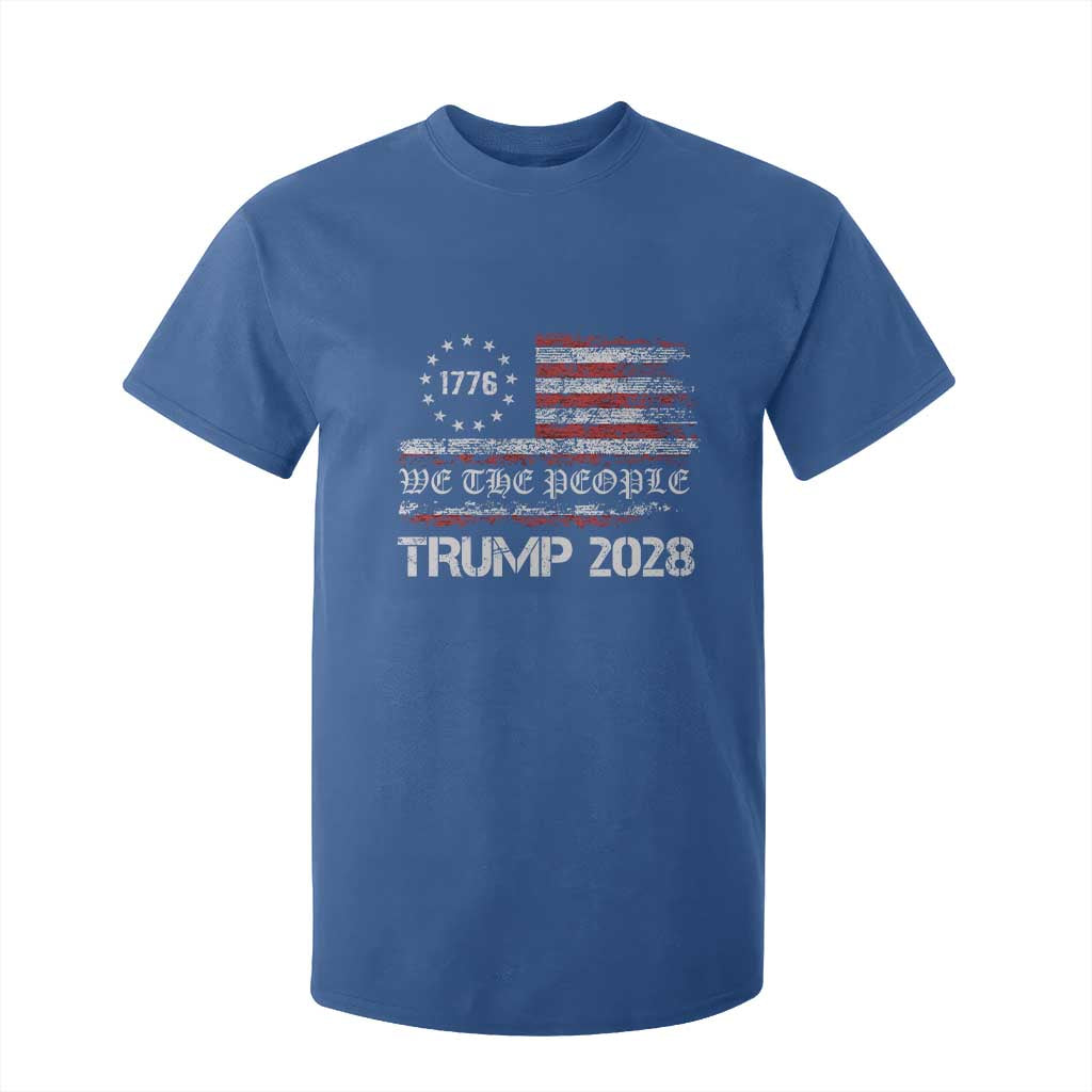 Pro Trump 2028 T Shirt For Kid America US Flag Retro Vintage TS10 Royal Blue Print Your Wear