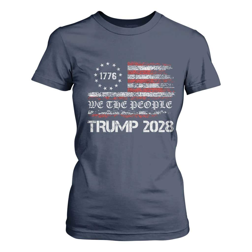 Pro Trump 2028 T Shirt For Women America US Flag Retro Vintage TS10 Navy Print Your Wear