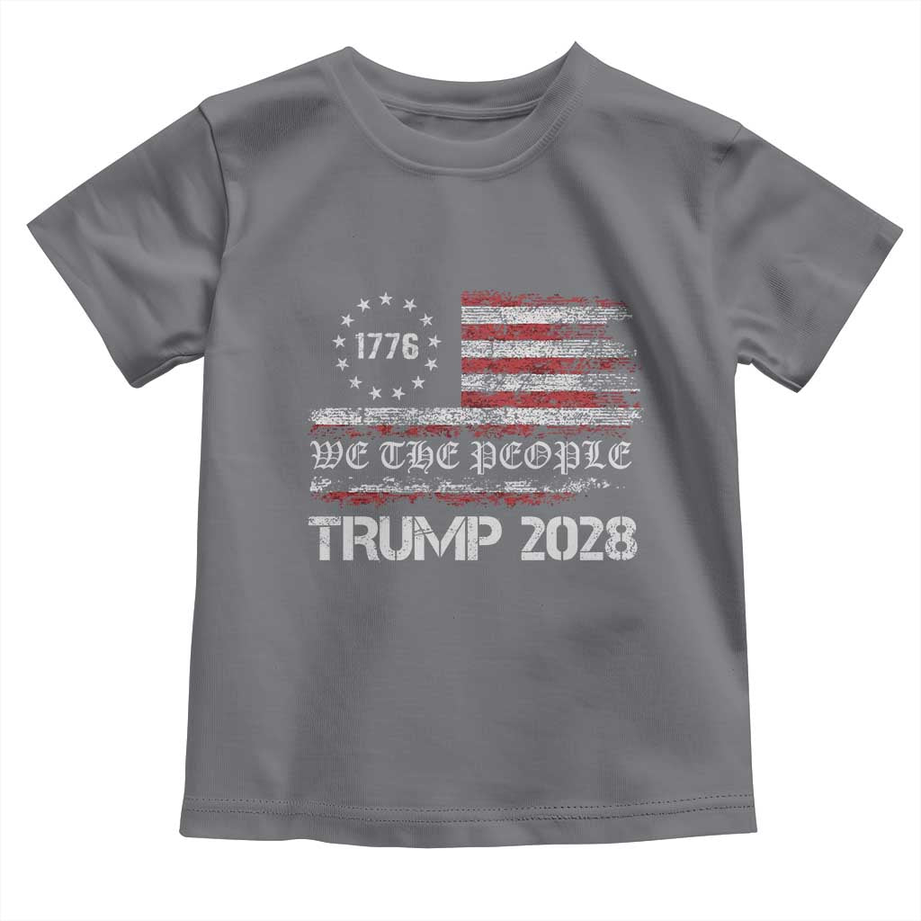 Pro Trump 2028 Toddler T Shirt America US Flag Retro Vintage TS10 Charcoal Print Your Wear