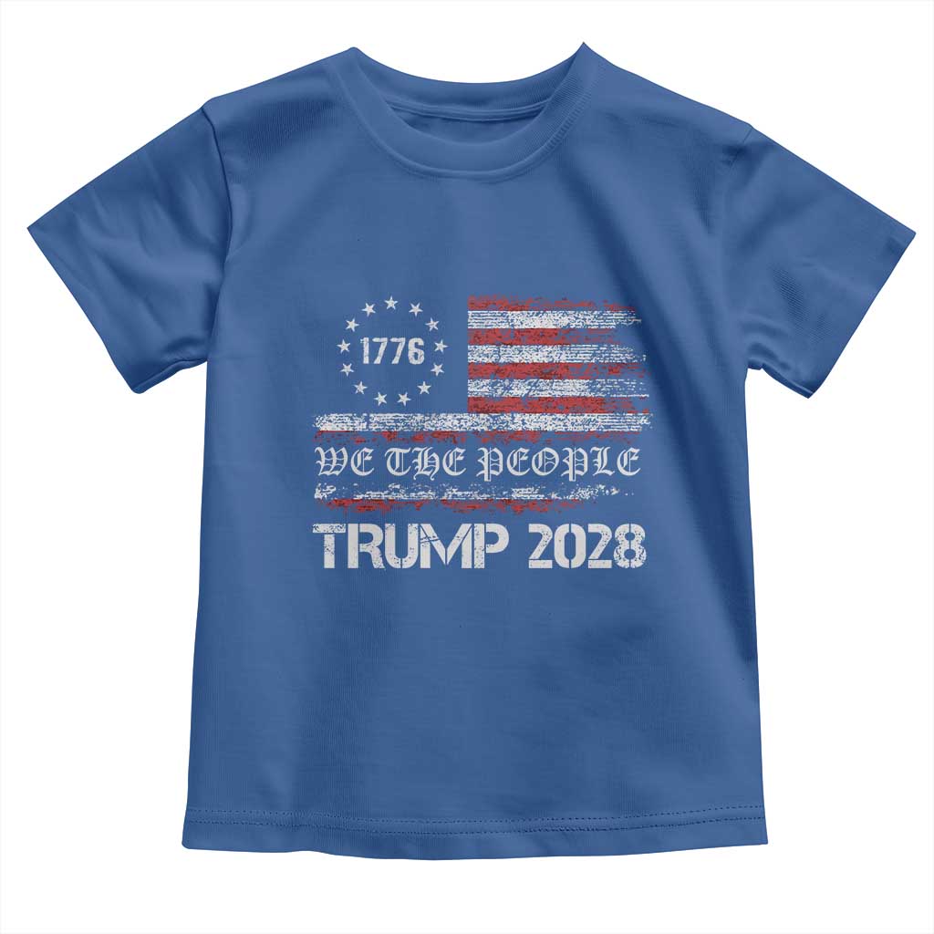Pro Trump 2028 Toddler T Shirt America US Flag Retro Vintage TS10 Royal Blue Print Your Wear