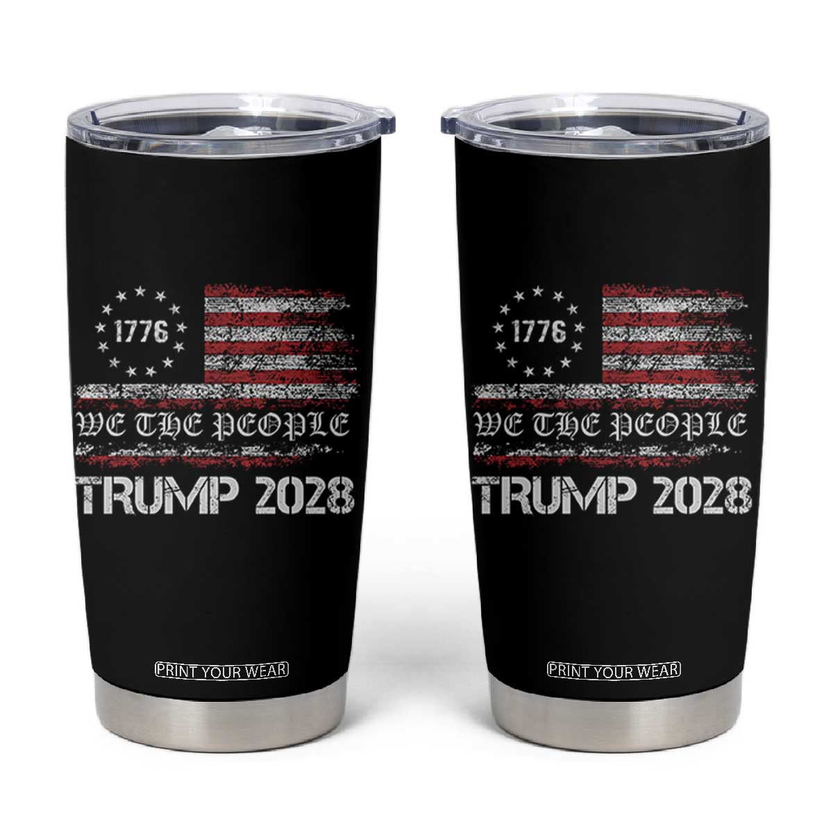 Pro Trump 2028 Tumbler Cup America US Flag Retro Vintage TS10 Black Print Your Wear