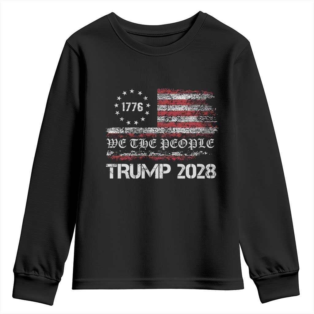 Pro Trump 2028 Youth Sweatshirt America US Flag Retro Vintage TS10 Black Print Your Wear