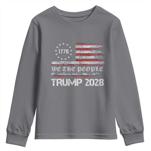 Pro Trump 2028 Youth Sweatshirt America US Flag Retro Vintage TS10 Charcoal Print Your Wear